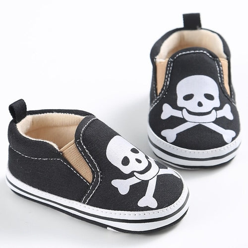 4 Colors Cute Canvas Baby Shoes Halloween Skull
