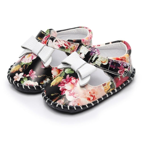 Genuine leather newborn baby girl shoes white