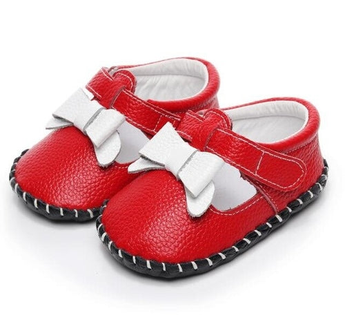 Genuine leather newborn baby girl shoes white