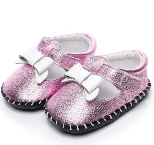 Genuine leather newborn baby girl shoes white