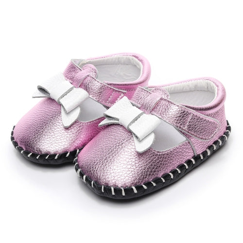 Genuine leather newborn baby girl shoes white