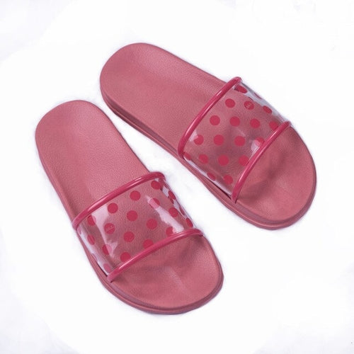 Summer Slippers Shoes 2019 Polka Dots Transparent