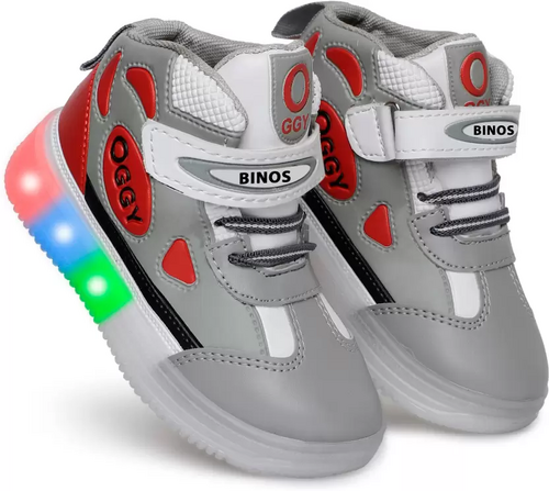 Boys & Girls TPR Sole Velcro Sneakers (Color Grey) (Size 2.5-3 Year)